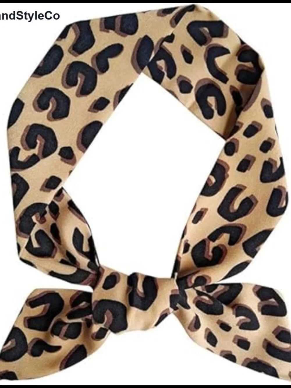 Silk Feeling Skinny Scarf Neck Tie Hair Accessory Purse Accent Leopard Print